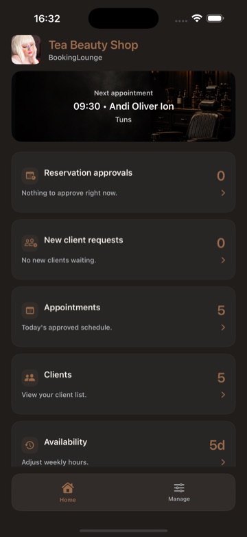 BookingLounge app preview.